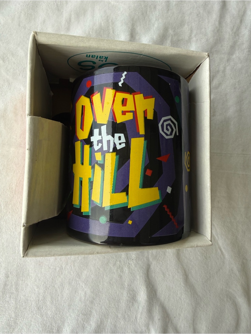 Vintage kalan Over the Hill Colorful Graphic Coffee Mug 80s style